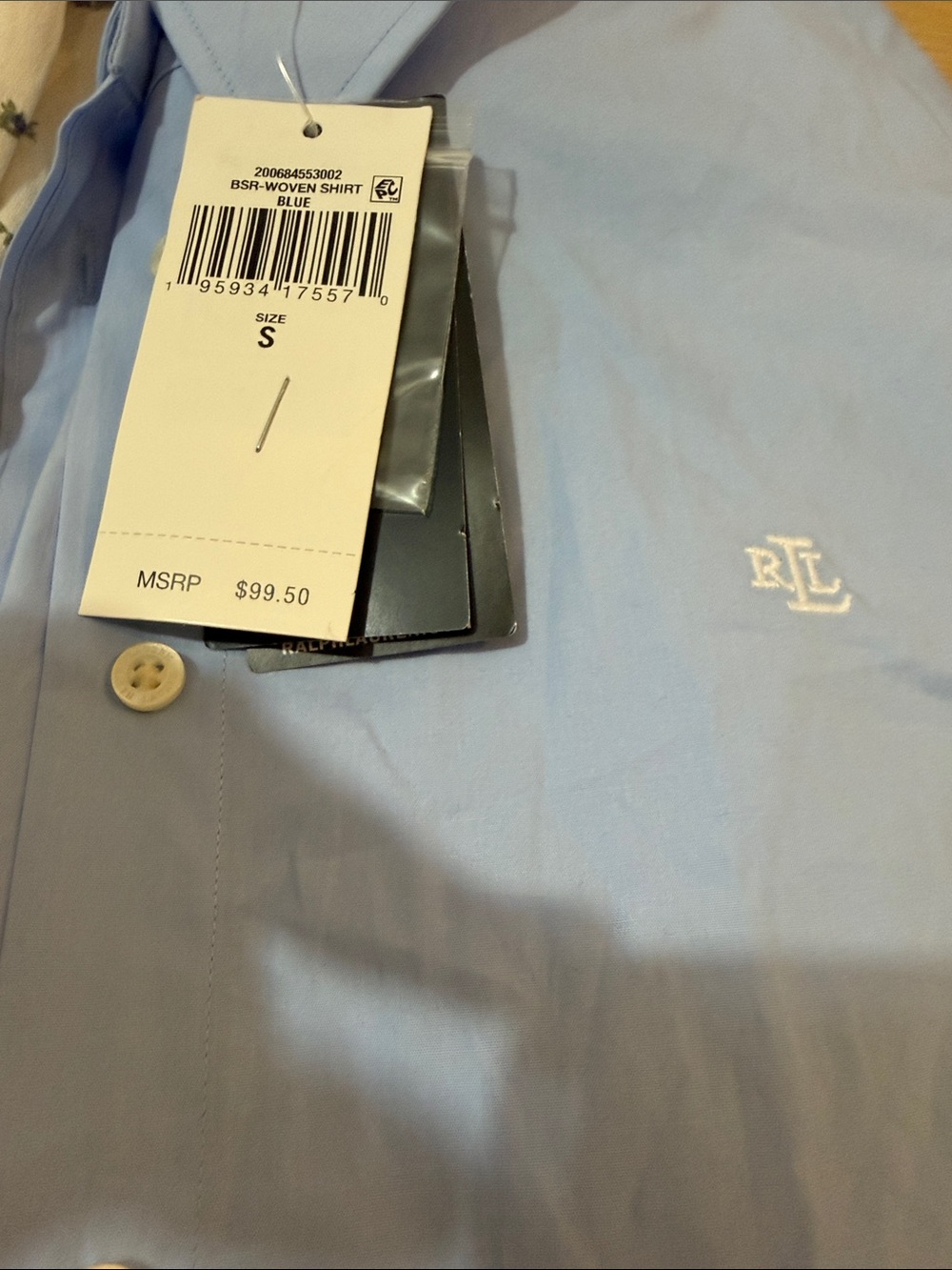 NWT - Lauren Ralph Lauren Womens Blue Stretch Non Iron Button Down Shirt $100 - Picture 5 of 6